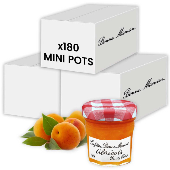 Confiture Abricot Bonne Maman 30 gr - 180 mini pots en verre