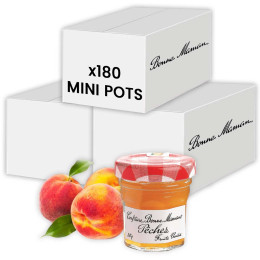 Confiture Pêche Bonne Maman 30 gr - 180 mini pots en verre