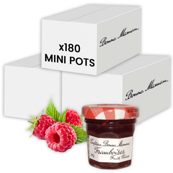 Confiture Framboise Bonne Maman 30 gr - 180 mini pots en verre