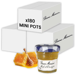 Miel Fleur d'Oranger Bonne Maman 30 gr - 180 mini pots en verre