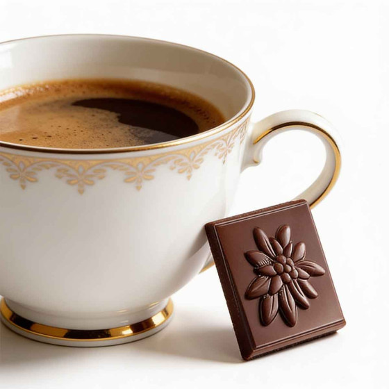 Tablette de chocolat Noir Villars 72% Héritage 1901 sur tasse