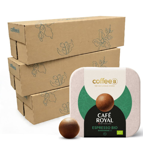 Boule de café CoffeeB Café Royal Espresso Bio - 30 boites - 270 boules