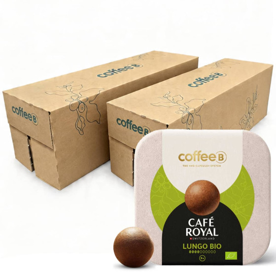 Boule de café CoffeeB Café Royal Lungo Bio - 20 boites - 180 boules