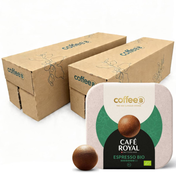 Boule de café CoffeeB Café Royal Espresso Bio - 20 boites - 180 boules