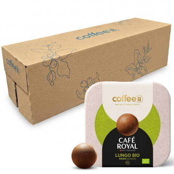Boule de café CoffeeB Café Royal Lungo Bio - 10 boites - 90 boules
