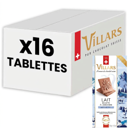 Tablette de chocolat au lait Recette à l’ancienne Villars Héritage 1901 - carton de 16 x 100 gr