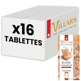 Tablette de Chocolat Blond Caramélisé Villars Héritage 1901 - carton de 16 x 100 gr