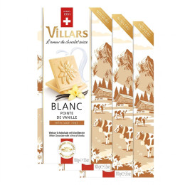 Tablette de chocolat Blanc Pointe de Vanille Villars Héritage 1901 - 3 x 100 gr