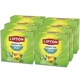 Coffret de Thé Vert Menthe Lipton - 6 coffrets - 600 sachets