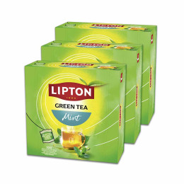 Coffret de Thé Vert Menthe Lipton - 3 coffrets - 300 sachets