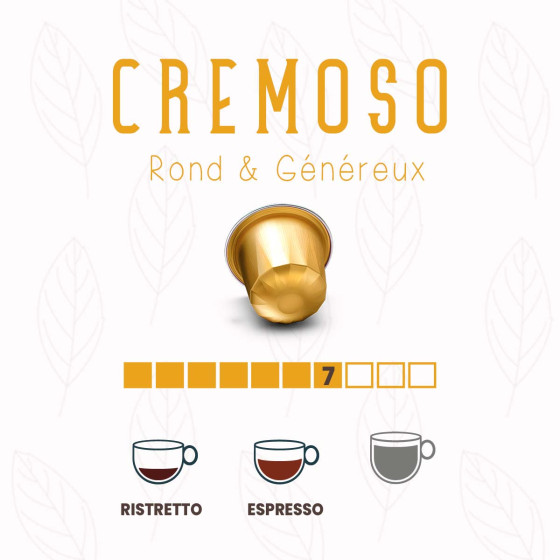 Capsule Nespresso Compatible Café Orubia Cremoso 100% Arabica Intensité 7 - 10 capsules