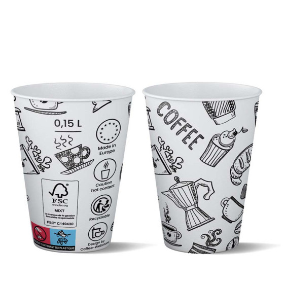 Gobelet carton 15 cl (6oz) Graffiti
