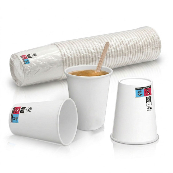 Gobelet carton 15 cl (6oz) Blanc - 100 gobelets
