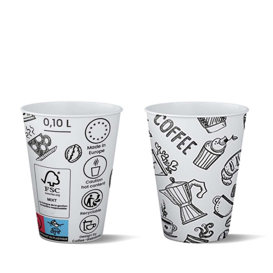 Gobelet carton 10 cl (4oz) Graffiti - 3000 gobelets