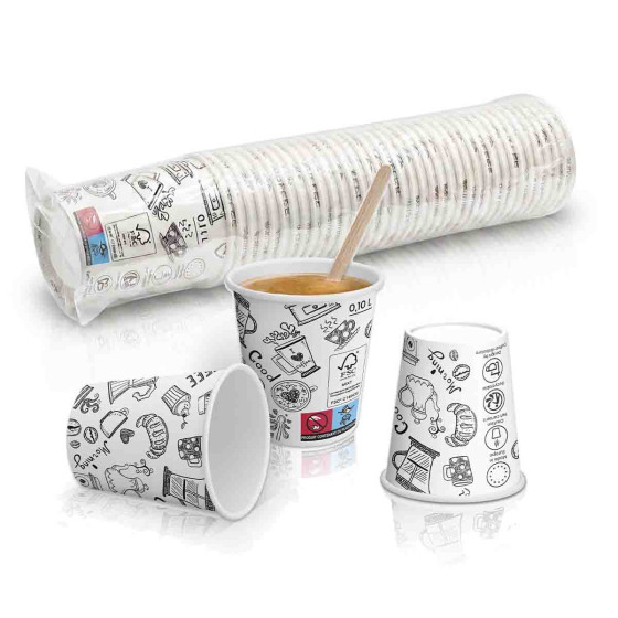 Gobelet carton 10 cl (4oz) Graffiti - 1000 gobelets