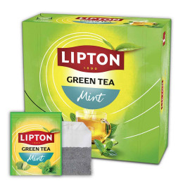 Coffret de Thé Vert Menthe Lipton - 6 coffrets - 600 sachets