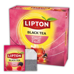 Coffret de Thé Noir Fruits Rouges Lipton - 6 coffrets - 600 sachets