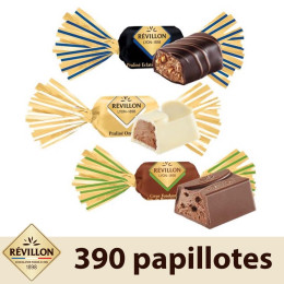 390 Papillotes au Chocolat au lait, noir, blanc - Révillon - 4,3 Kg