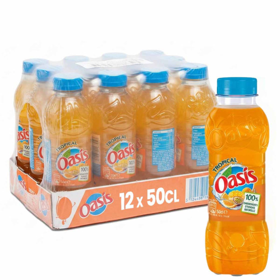 Oasis Tropical Bouteille 50cl - Pack de 12 bouteilles