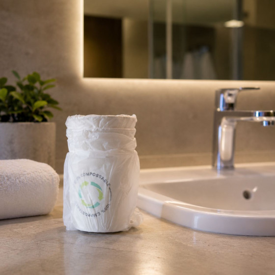 Gobelet emballé individuel hotel en carton 20 cl - Compostable
