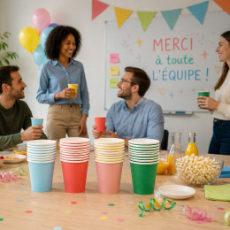 Gobelet carton festif  20 cl - 1er prix Multicolor - 1000 gobelets
