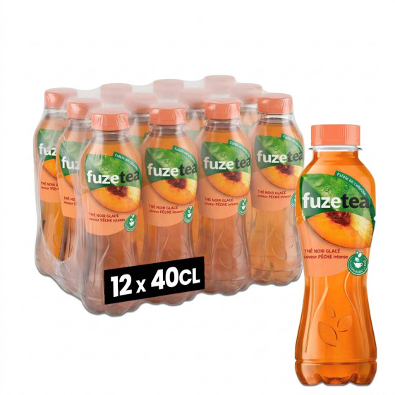 Fuze Tea Pêche Intense Bouteille 40cl - Pack de 12 bouteilles