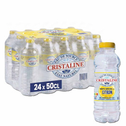Bouteille d'eau Cristaline Citron 50cl - Pack de 24 bouteilles