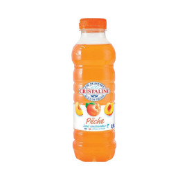 Bouteille d'eau Cristaline Jus de Pêche 50cl - Pack de 24 bouteilles
