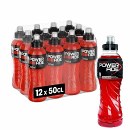 PowerAde Rouge goût Cerise Bouteille 50cl - Pack de 12 bouteilles