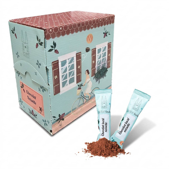 Chocolat Chaud Le Saint Chocolat - Chocolat-Noisette - 20 dosettes individuelles