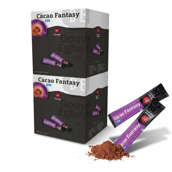 Chocolat Chaud Douwe Egberts Cacao Fantasy - 2 boîtes distributrices - 200 dosettes individuelles