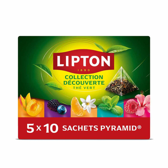 Coffret de Thés Verts 5 variétés Lipton - 50 sachets