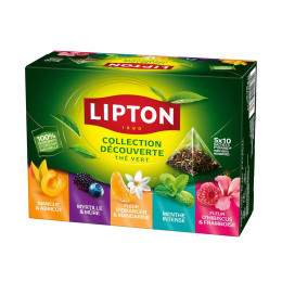 Coffret de Thés Verts 5 variétés Lipton - 4 coffrets - 200 sachets