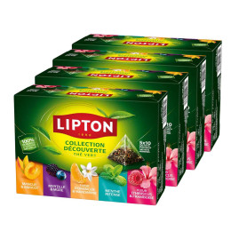 Coffret de Thés Verts 5 variétés Lipton - 4 coffrets - 200 sachets