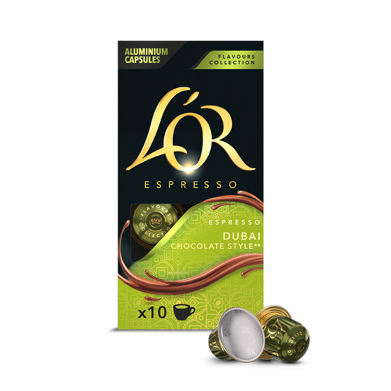 Capsule Nespresso Compatible Café L'Or Espresso Dubaï Style - 5 boîtes - 50 capsules