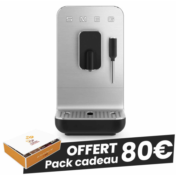 Machine À Café Smeg BCC12BLMEU – Automatique, 19 Bars, Broyeur Intégré