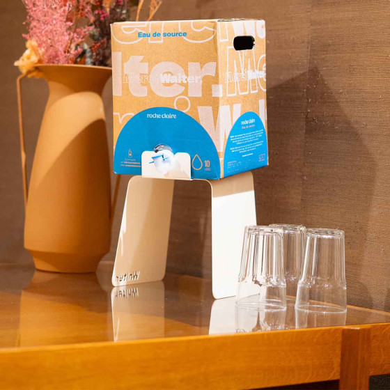 Support pour Cube Walter en acier Beige