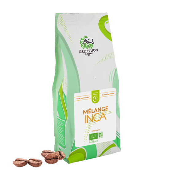 Café en grains Bio Café Bio Green Lion Coffee Mélange Inca