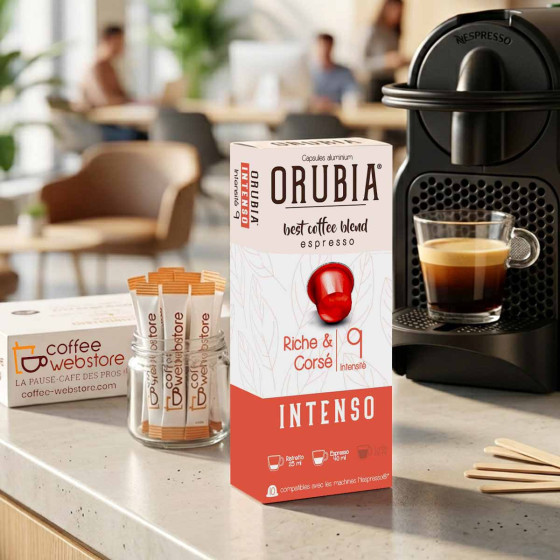 Capsule Nespresso Compatible Café Orubia Intenso 50% Arabica Intensité 9 - 10 capsules