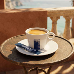 Sucre blanc Lavazza - Boîte distributrice bleue 200 bûchettes