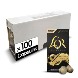 Capsule Nespresso Compatible Café L'Or Espresso Or Absolu - 10 boîtes - 100 capsules