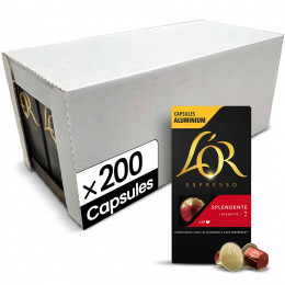 Capsule Nespresso Compatible Café L'Or Espresso Splendente - 20 boîtes - 200 capsules