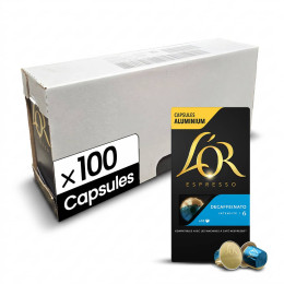 Capsule Nespresso Compatible Café L'Or Espresso Decaffeinato - 10 boîtes - 100 capsules