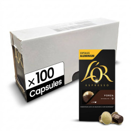 Capsule Nespresso Compatible Café L'Or Espresso Forza - 10 boîtes - 100 capsules