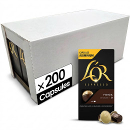 Capsule Nespresso Compatible Café L'Or Espresso Forza - 20 boîtes - 200 capsules