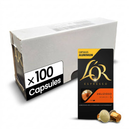 Capsule Nespresso Compatible Café L'Or Espresso Delizioso - 10 boîtes - 100 capsules