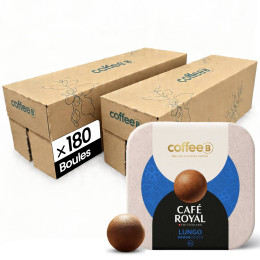 Boule de café CoffeeB Café Royal Lungo - 20 boites - 180 boules