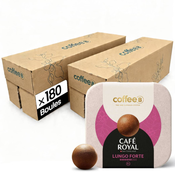 Boule de café CoffeeB Café Royal Lungo Forte - 20 boites - 180 boules