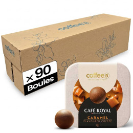 Boule de café CoffeeB Café Royal Caramel - 10 boites - 90 boules