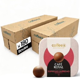 Boule de café CoffeeB Café Royal Espresso Supremo - 20 boites - 180 boules